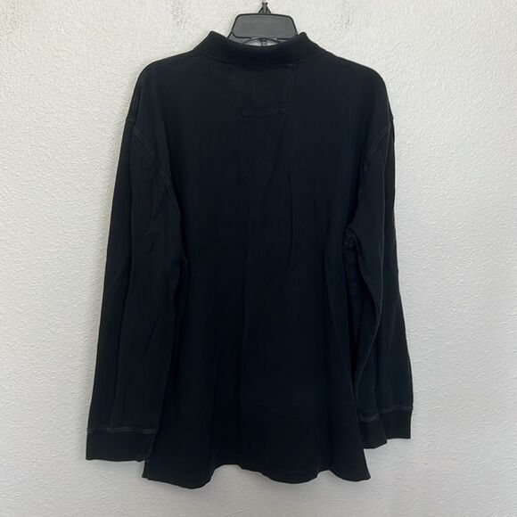 Nautica Long Sleeve Pique Polo Black Size XL - Picture 8 of 8